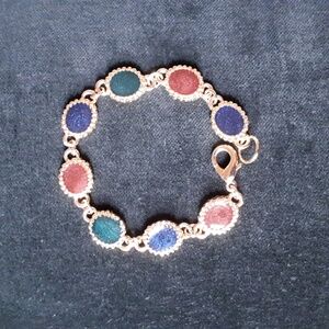Vintage Gold Tone Enamel Bracelet